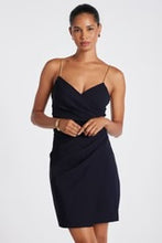 Load image into Gallery viewer, BISHOP + YOUNG- MALONE FAUX WRAP DRESS NAVY
