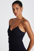 Load image into Gallery viewer, BISHOP + YOUNG- MALONE FAUX WRAP DRESS NAVY
