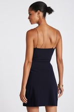 Load image into Gallery viewer, BISHOP + YOUNG- MALONE FAUX WRAP DRESS NAVY
