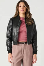 Load image into Gallery viewer, DEX- FAUX LEATHER BOMBER JACKET
