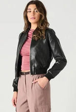 Load image into Gallery viewer, DEX- FAUX LEATHER BOMBER JACKET
