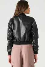 Load image into Gallery viewer, DEX- FAUX LEATHER BOMBER JACKET
