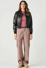 Load image into Gallery viewer, DEX- FAUX LEATHER BOMBER JACKET
