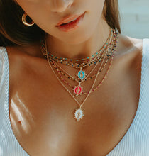 Load image into Gallery viewer, JOY DRAVECKY- LADY LOURDES AQUA PENDANT
