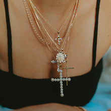 Load image into Gallery viewer, JOY DRAVECKY- VIVIAN PEARL CROSS NECKLACE
