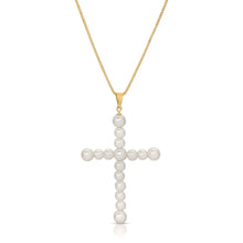 Load image into Gallery viewer, JOY DRAVECKY- VIVIAN PEARL CROSS NECKLACE
