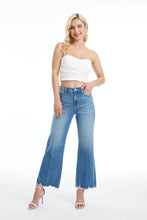 Load image into Gallery viewer, BAYEAS-HIGH RISE WIDE LEG JEANS WITH FRAYED HEM
