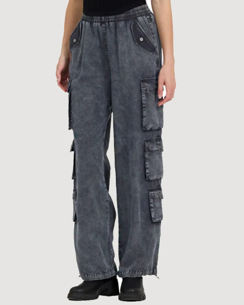 VINTAGE HAVANA-WASHED BLACK CARGO PANT