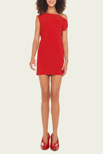 Load image into Gallery viewer, NORMA KAMALI- DROP SHOULDER MINI DRESS TIGER RED
