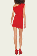 Load image into Gallery viewer, NORMA KAMALI- DROP SHOULDER MINI DRESS TIGER RED
