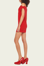 Load image into Gallery viewer, NORMA KAMALI- DROP SHOULDER MINI DRESS TIGER RED
