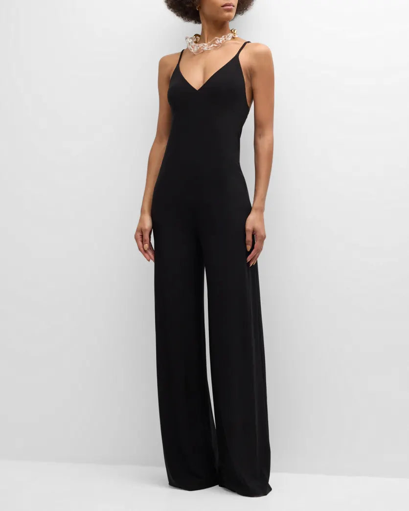 NORMA KAMALI-SLIP JUMPSUIT BLACK