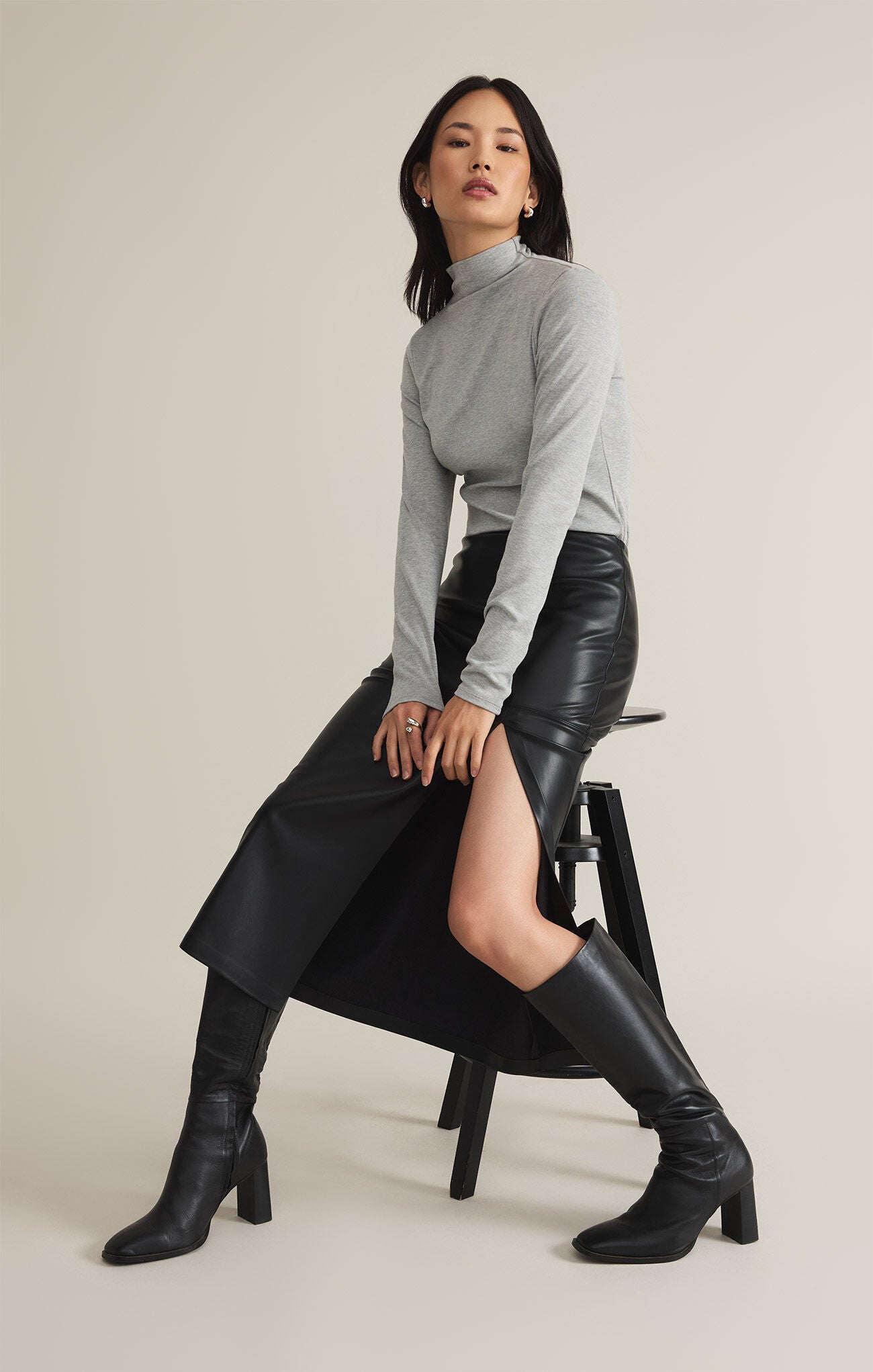 Z SUPPLY-METROPOLITAN LEATHER SKIRT