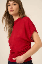 Load image into Gallery viewer, PROJECT SOCIAL T-HOLLY FUNNEL NECK DOLMAN TEE RED CURRANT
