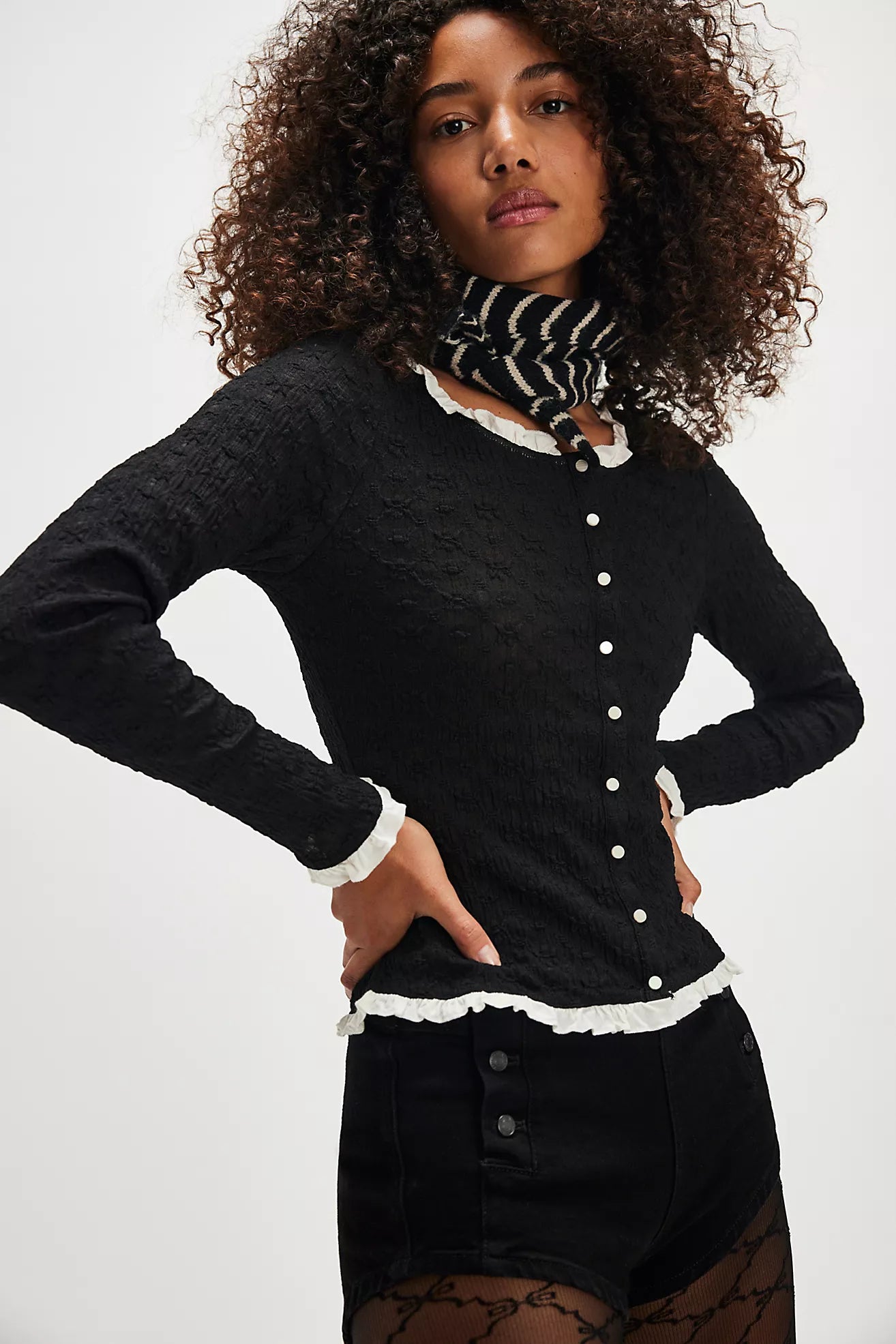 FREE PEOPLE-BLACKBIRD CARDI IN BLACK