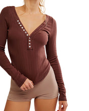 Load image into Gallery viewer, FREE PEOPLE-COFFEE CHAT LS-SHAVED CHOCOLATE
