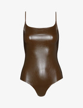 Load image into Gallery viewer, COMMANDO-FAUX LEATHER CAMI BODYSUIT
