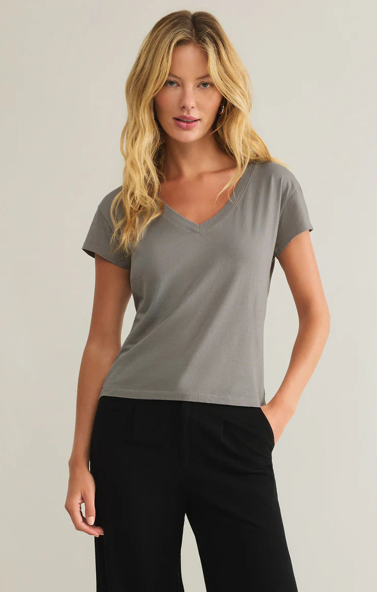 Z SUPPLY-MODERN V NECK GRAPHITE GREY