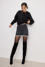 Load image into Gallery viewer, GOOD AMERICAN- DENIM CRYSTAL TRIM SKIRT
