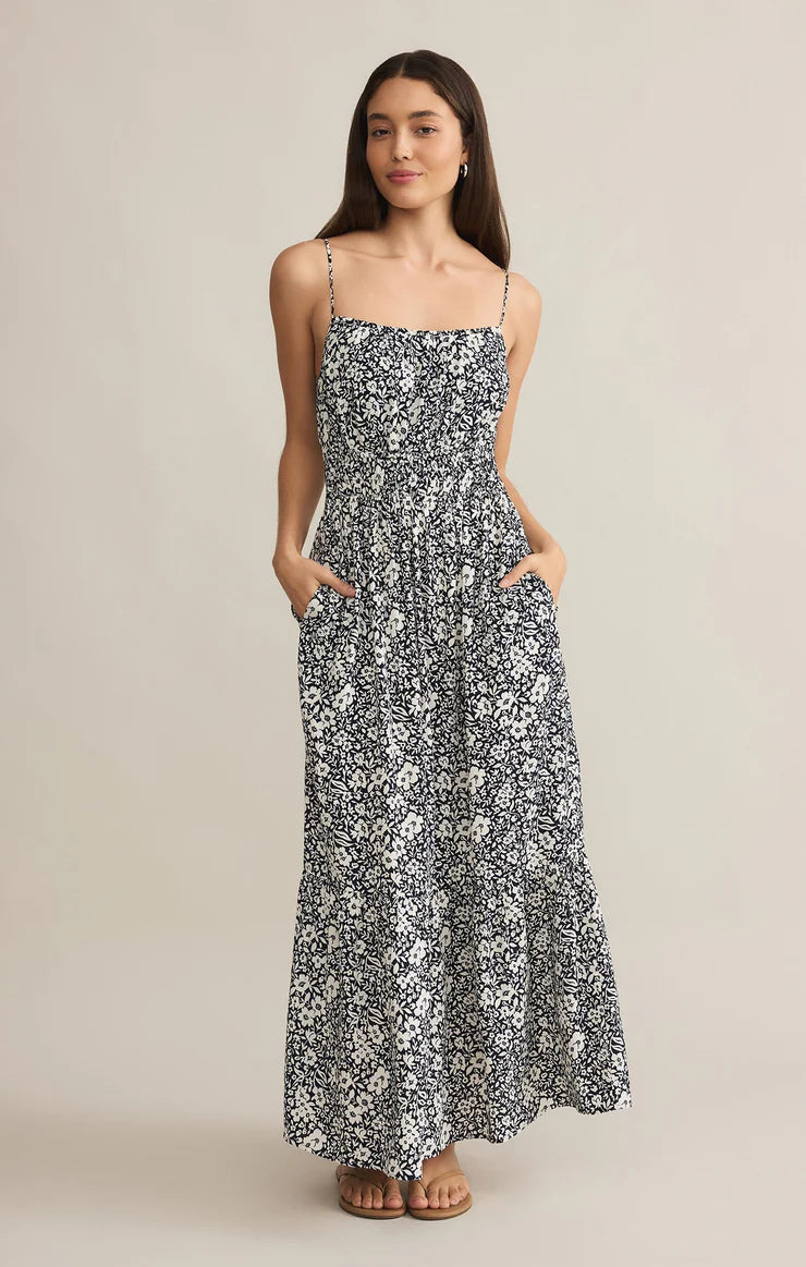 Z SUPPLY-TOLUCA FLORAL MAXI DRESS ECLIPSE