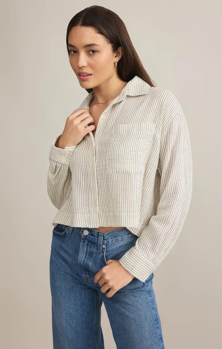 Z SUPPLY-DEL MAR STRIPED SHIRT NATURAL