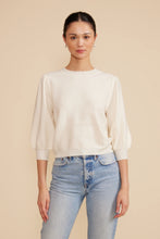 Load image into Gallery viewer, LUCY PARIS-BRITT KNIT 3/4 SLEEVE TOP IVORY
