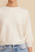 Load image into Gallery viewer, LUCY PARIS-BRITT KNIT 3/4 SLEEVE TOP IVORY
