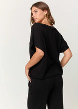 Load image into Gallery viewer, PROJECT SOCIAL T-DORIAN BUTTON DOWN FRONT TOP BLACK
