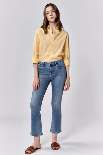 DEAR JOHN-JEANNE MID RISE CROPPED FLARE JEANS TEKAPO