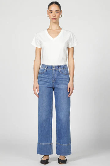 DEAR JOHN-HOLLY HIGH RISE WIDE HEM STRAIGHT JEANS BLOOMTONE