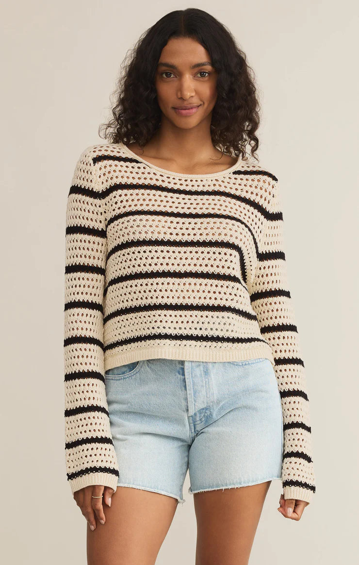 Z SUPPLY- KIT STRIPE CROCHET SWEATER