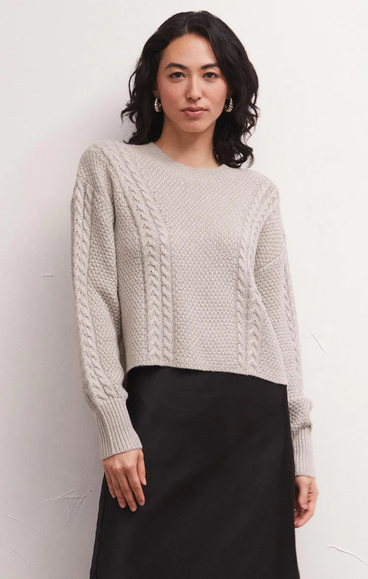 Z SUPPLY- ETERNAL METALLIC CABLE SWEATER