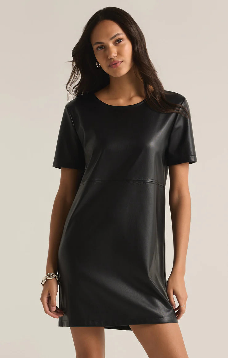 Z SUPPLY-LONDON FAUX LEATHER DRESS