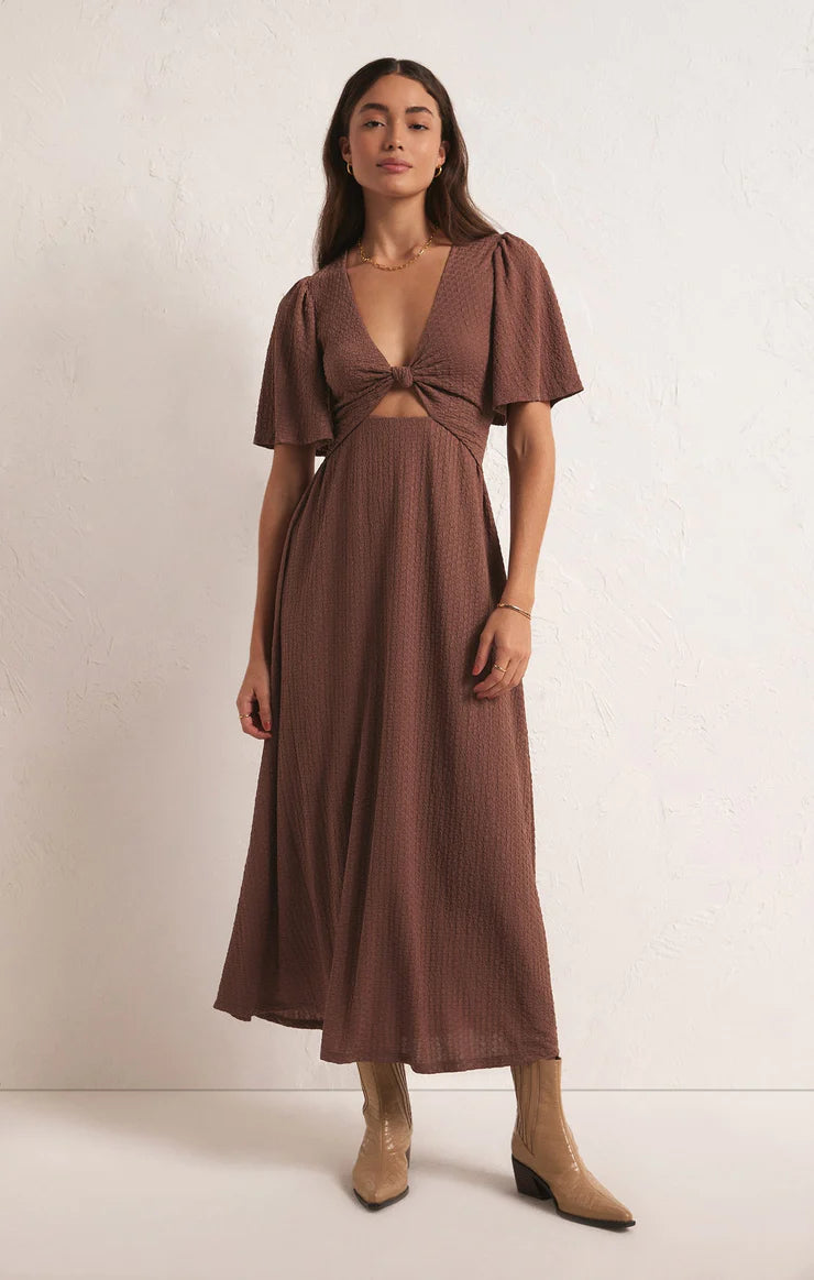 Z SUPPLY- MAVIS MIDI DRESS- WHIPPED MOCHA